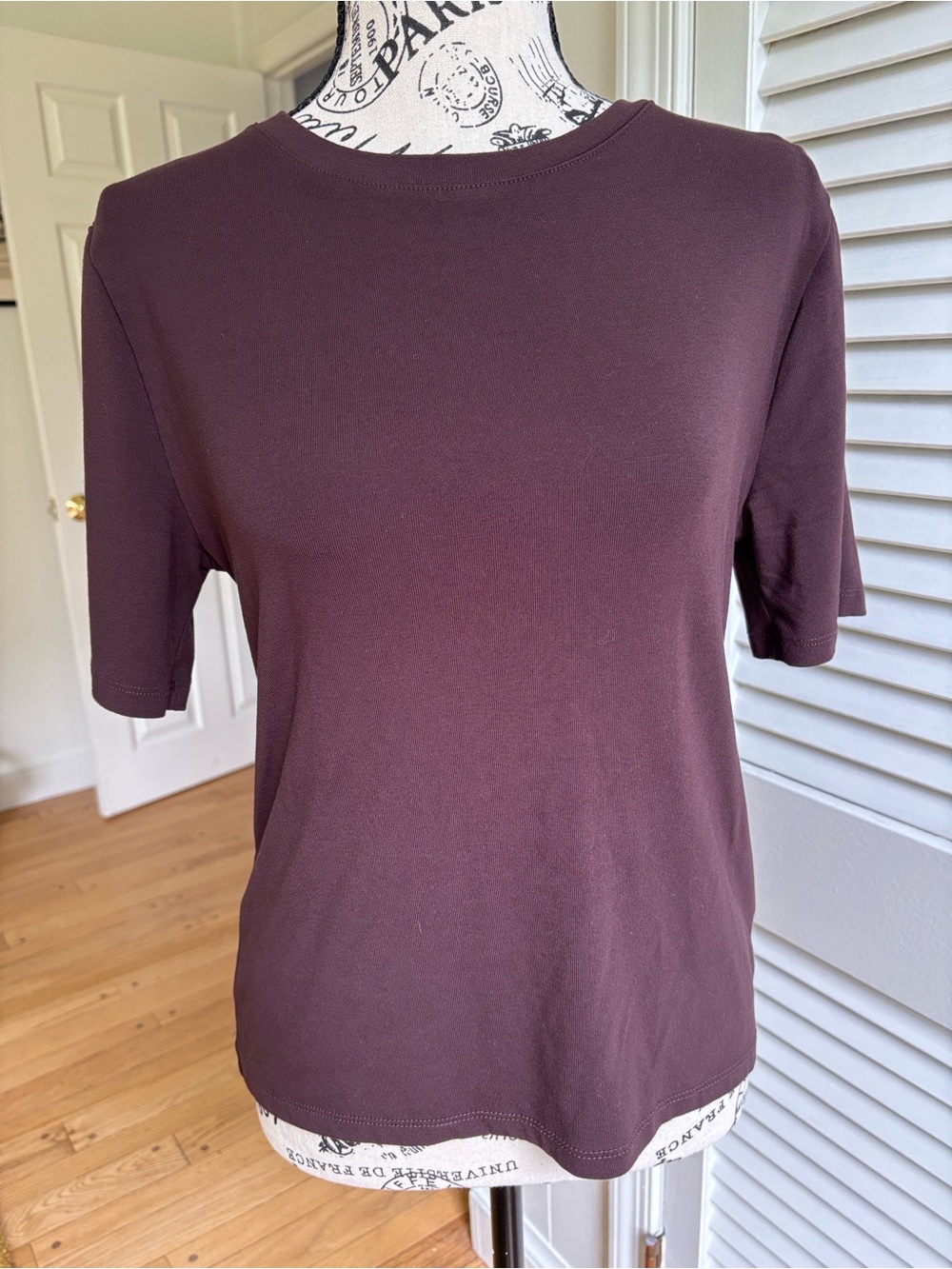 J. Crew Refined Rib Elbow Sleeve Tee L EUC